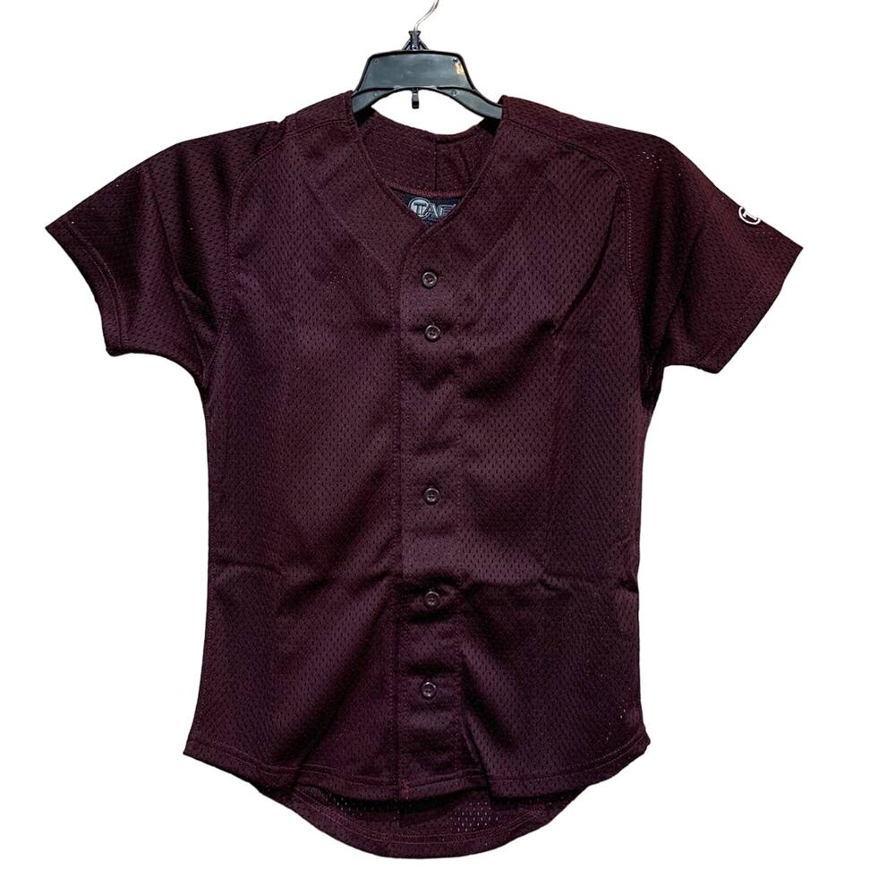 New Tag Team Uniform Youth Large Button Down Sports Mesh Short Sleeve Jersey